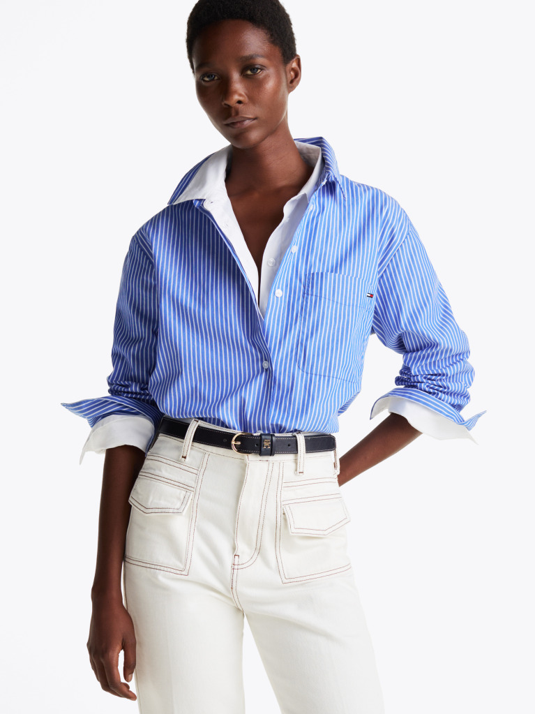 Multi Oversized Fit Poplin Shirt  Women