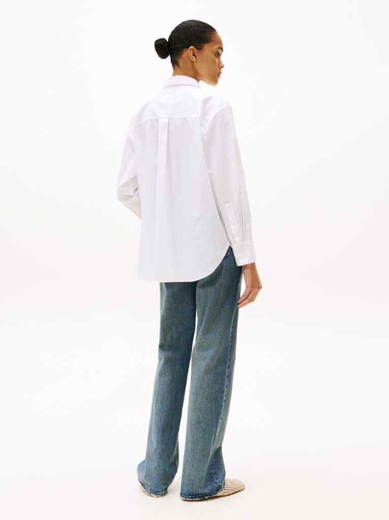 White Oversized Fit Poplin Shirt  Women