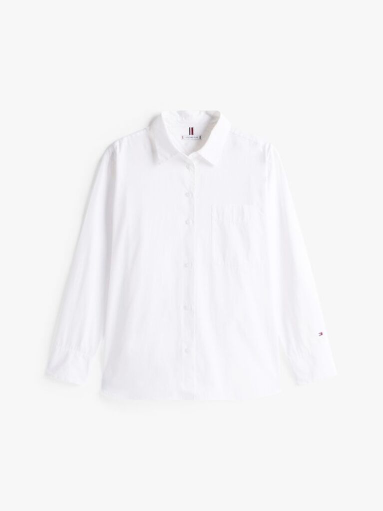 White Oversized Fit Poplin Shirt  Women