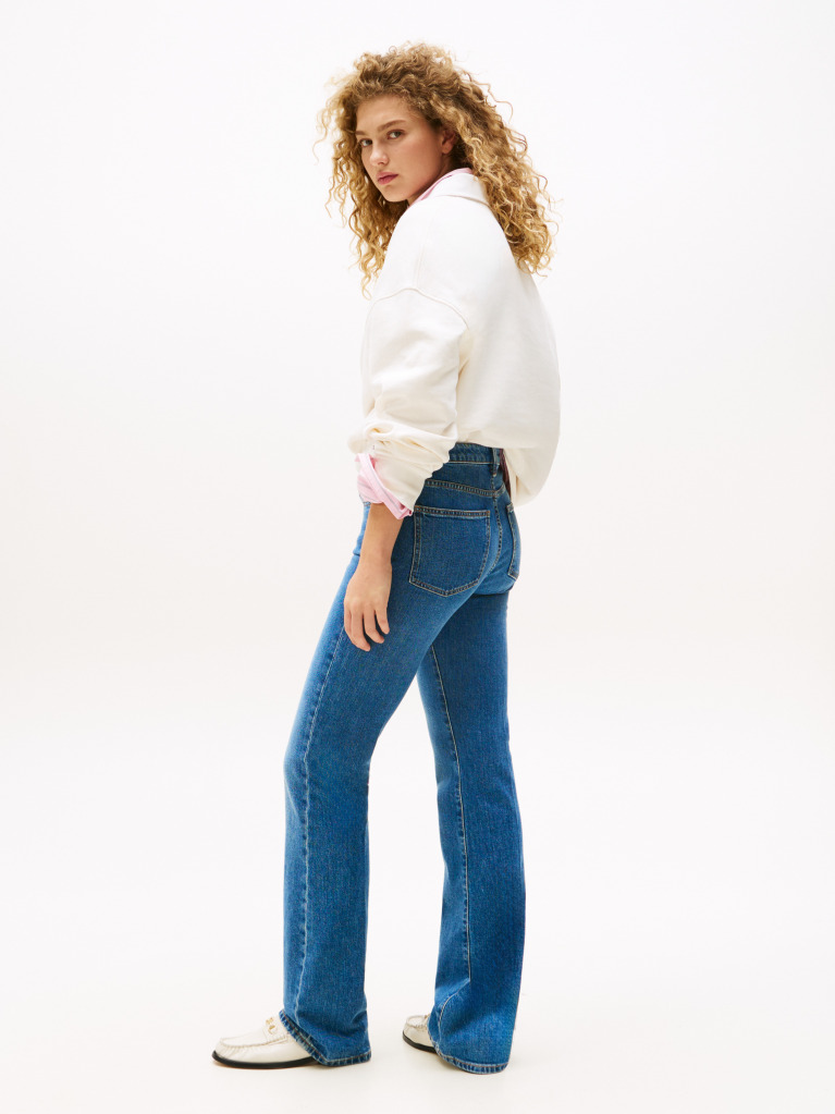 Blue Blugi Cu Talie Medie Si Croiala Bootcut  Femei