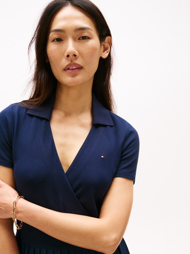 Blue 1985 Midi Wrap Polo Dress  Women