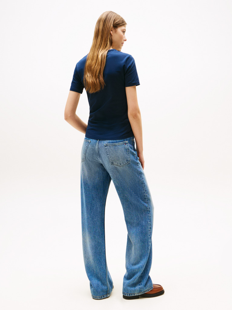 Blue Stamp Logo Slim Crew Neck Short Sleeve Tee  Women