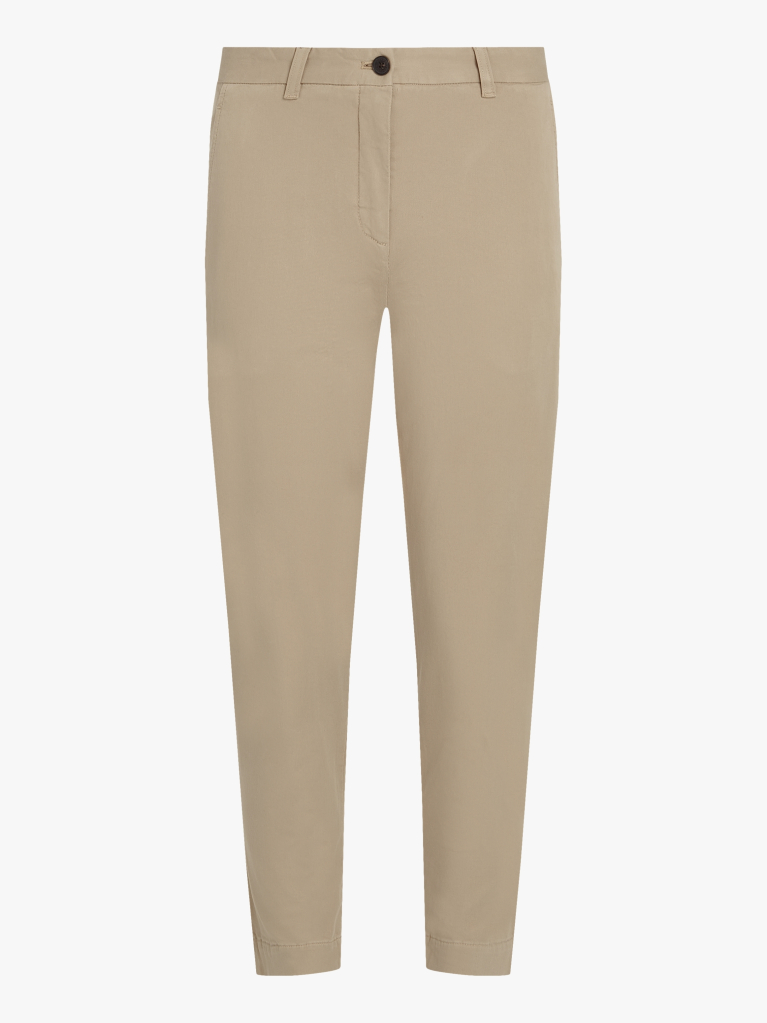 Bej Chinos Cu Croiala Slim  Femei