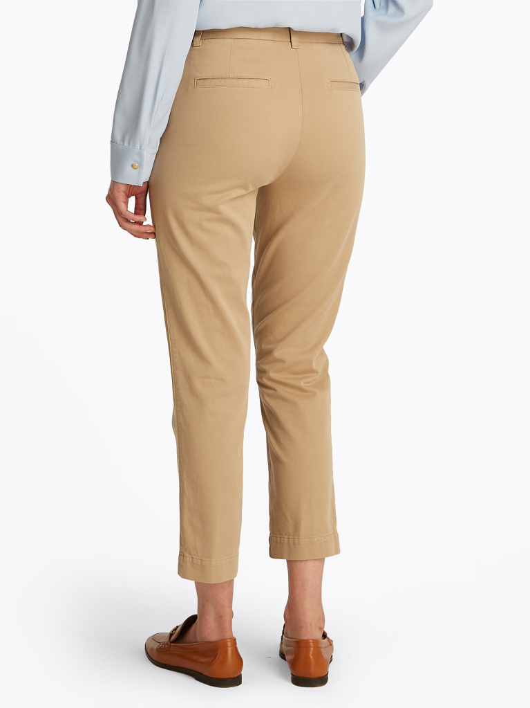 Bej Chinos Cu Croiala Slim  Femei