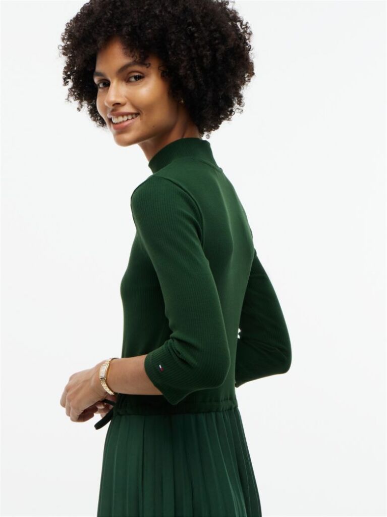 Verde Rochie Midi Plisata Cu Croiala Fit And Flare  Femei