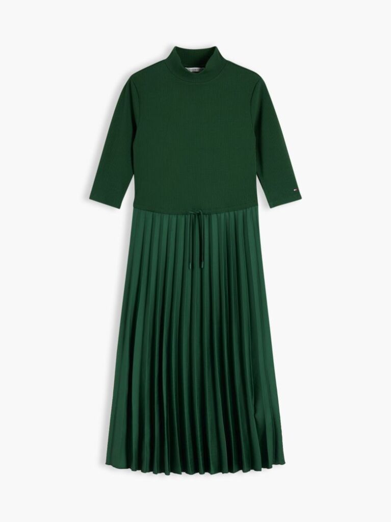Verde Rochie Midi Plisata Cu Croiala Fit And Flare  Femei