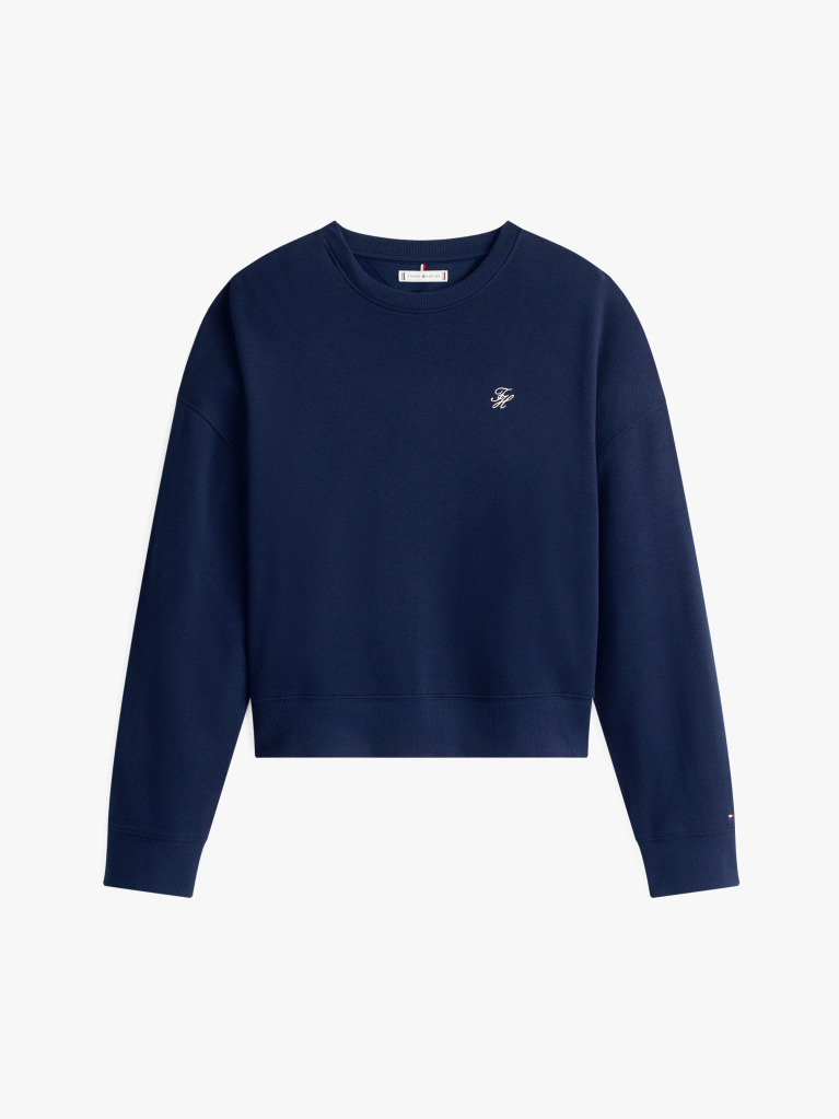 Blue Hanorac TH Script Pique  Femei