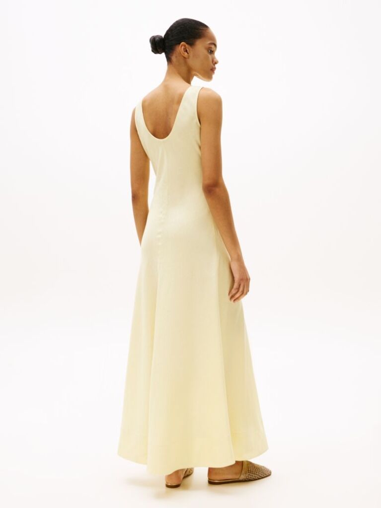 Yellow Linen Blend Maxi Dress  Women
