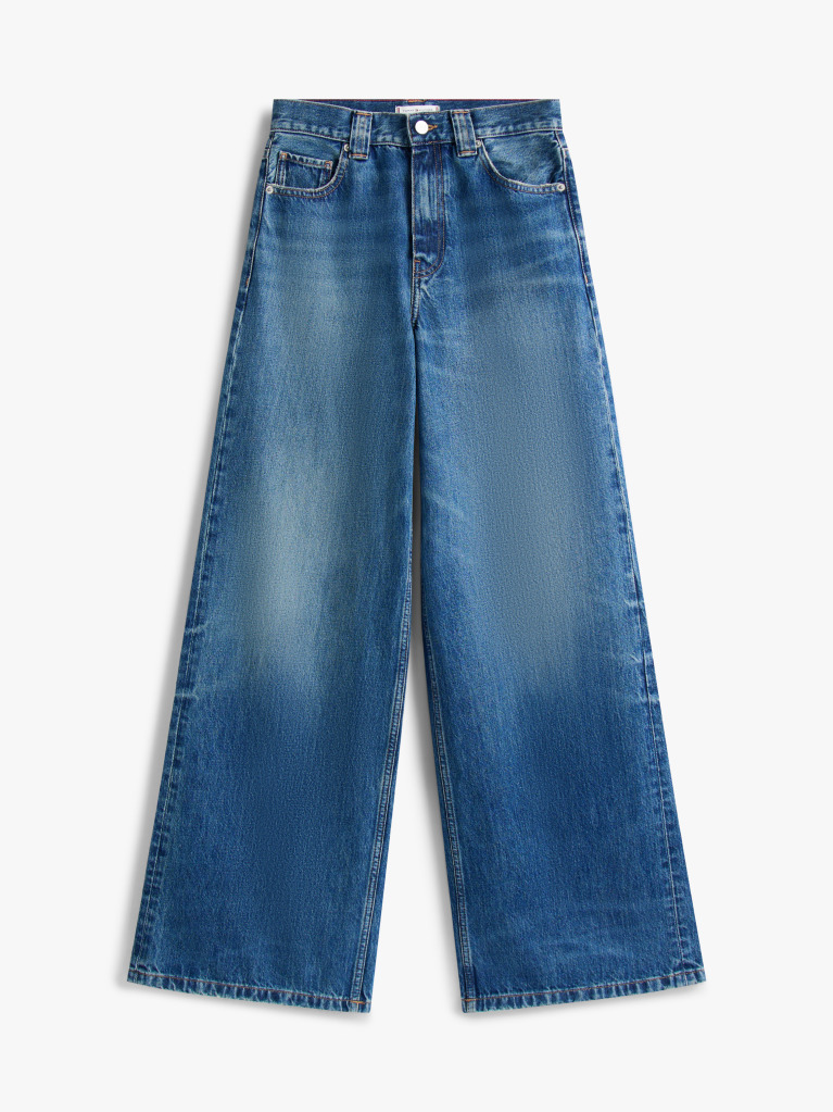 Blue 70s Blugi Cu Talie Inalta Wide Leg  Femei