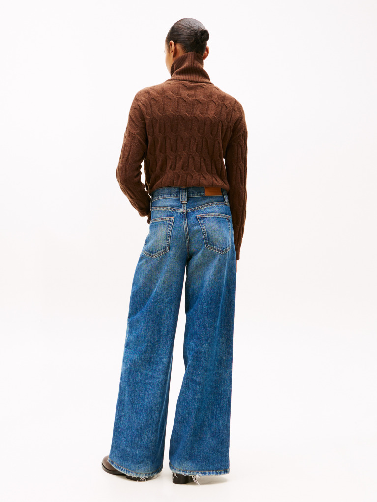 Blue 70s Blugi Cu Talie Inalta Wide Leg  Femei