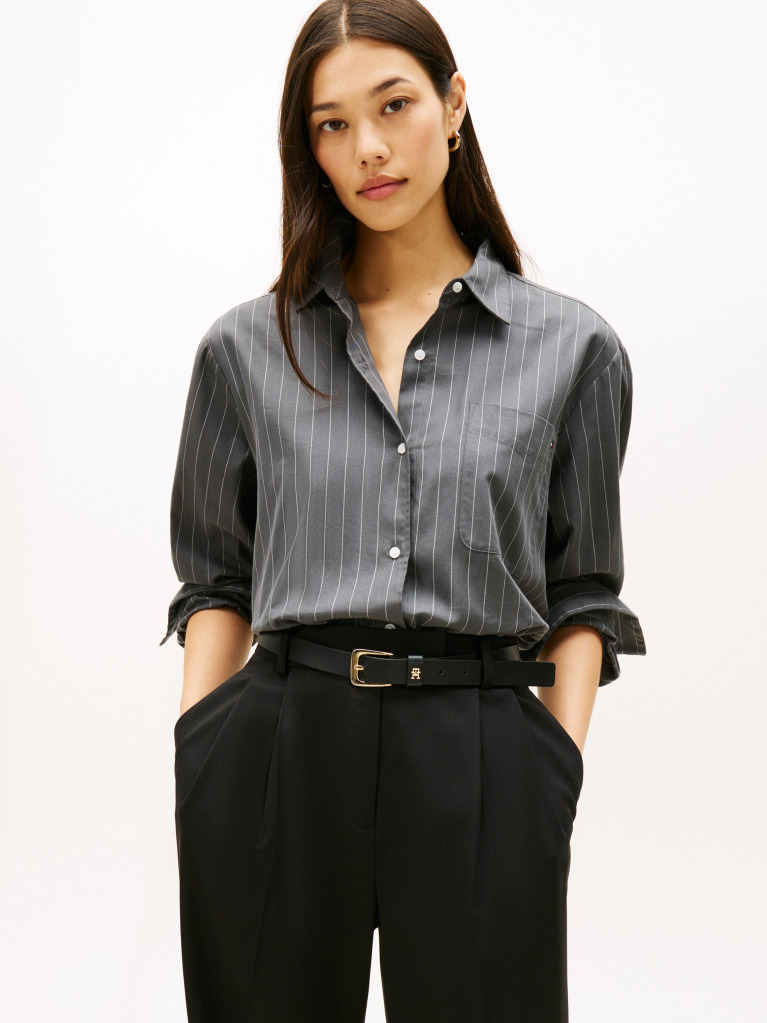 Grey Oversized Fit Flannel Shirt  Women