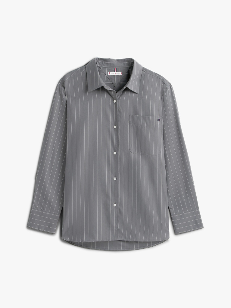Grey Oversized Fit Flannel Shirt  Women