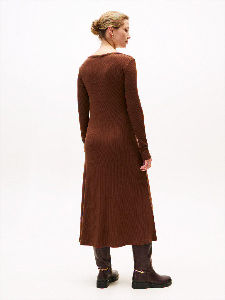 Maro Rochie Midi Fit And Flare Cu Dungi Tricotate  Femei