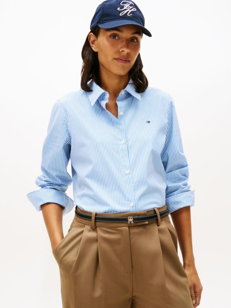 Blue Regular Fit Poplin Shirt  Women