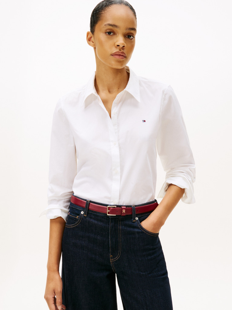 Alb Camasa Poplin Regular Fit  Femei