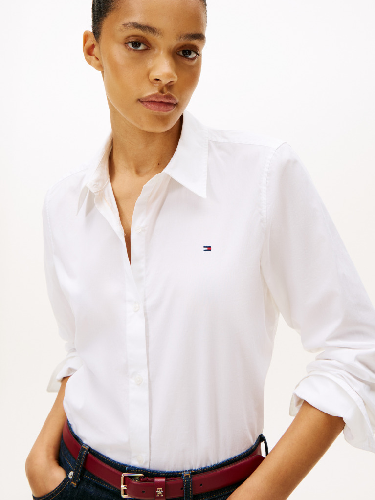 Alb Camasa Poplin Regular Fit  Femei