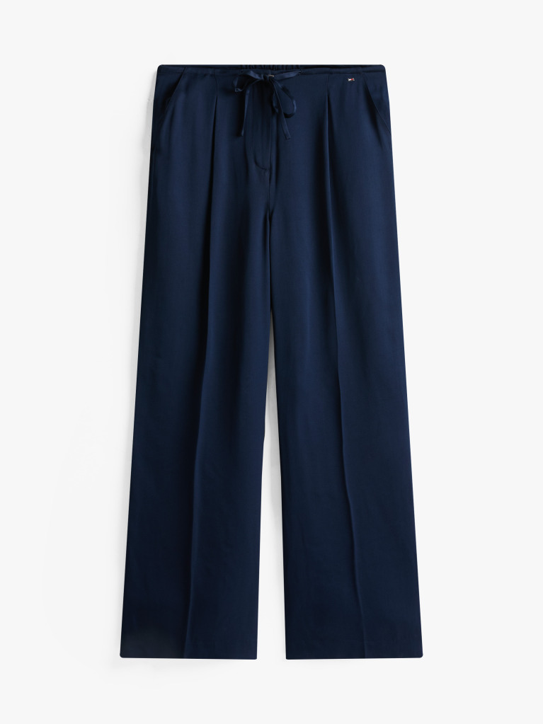 Blue Pantaloni Sateen Lejeri Cu Croiala Dreapta  Femei