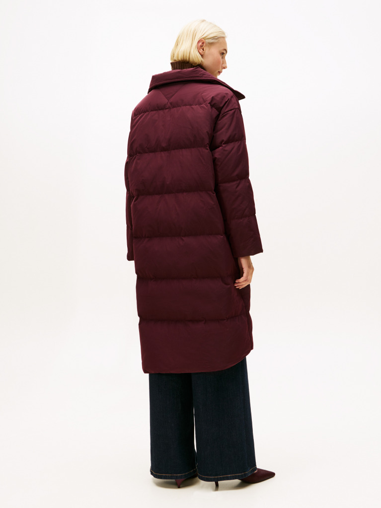Red Crest Embroidery Down Puffer Coat  Women