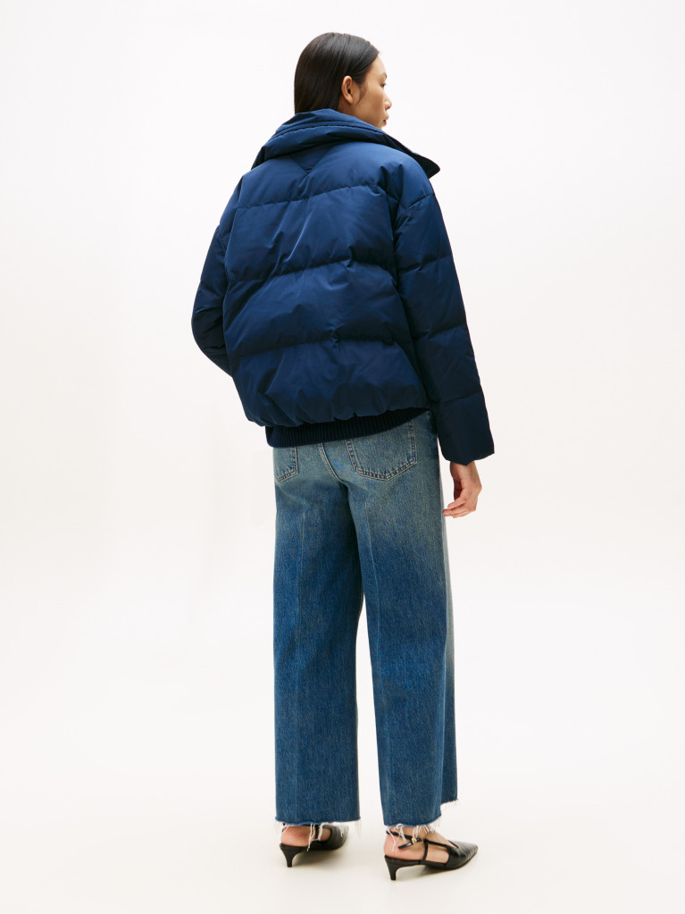 Blue Crest Embroidery Down Puffer Jacket  Women
