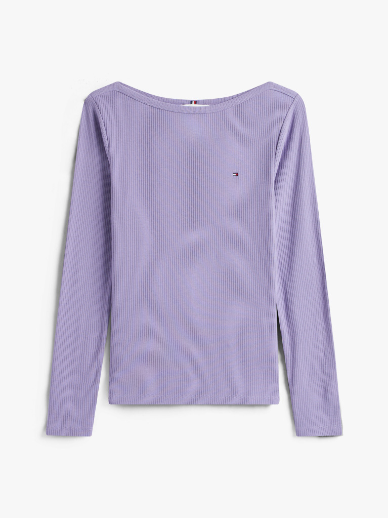 Mov Tricou Slim Cu Guler Boat  Femei