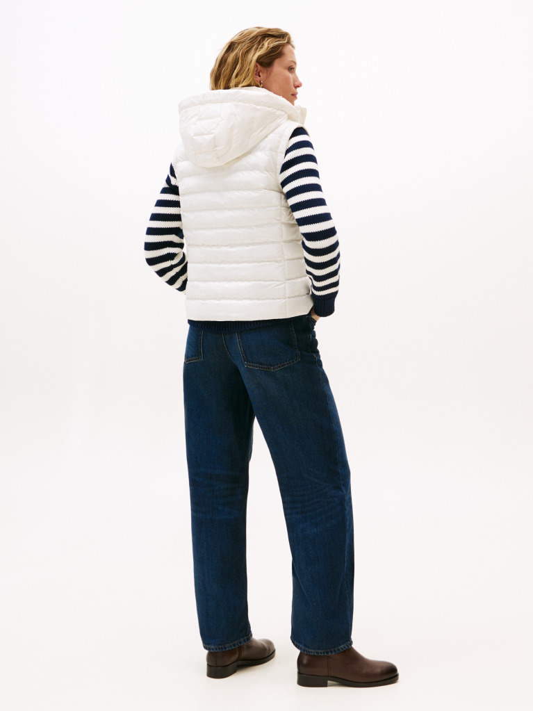 Beige Water Repellent Padded Packable Slim Gilet  Women