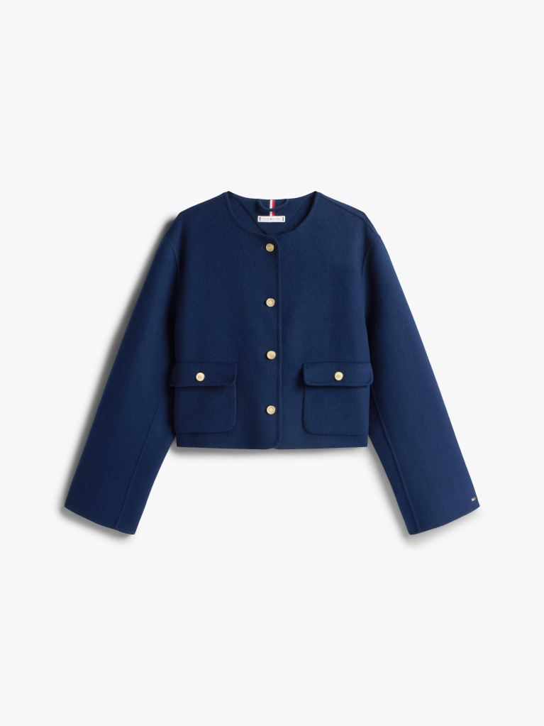 Blue Double-Faced Wool Blend Jacket  Women