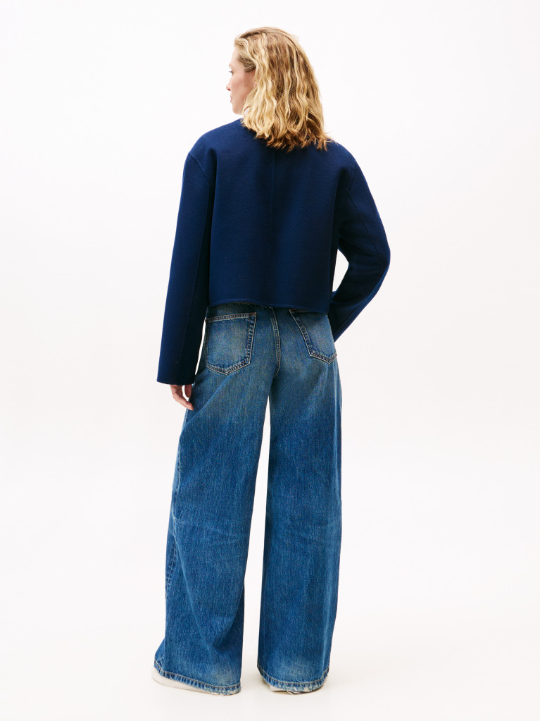 Blue Double-Faced Wool Blend Jacket  Women