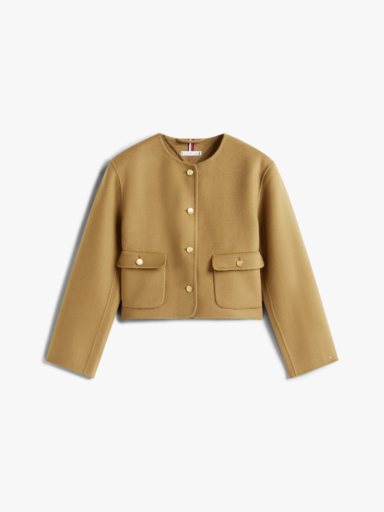 Khaki Double-Faced Wool Blend Jacket  Women