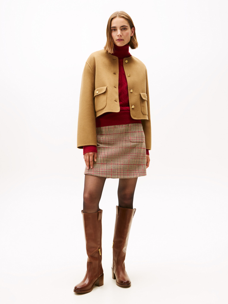 Khaki Double-Faced Wool Blend Jacket  Women