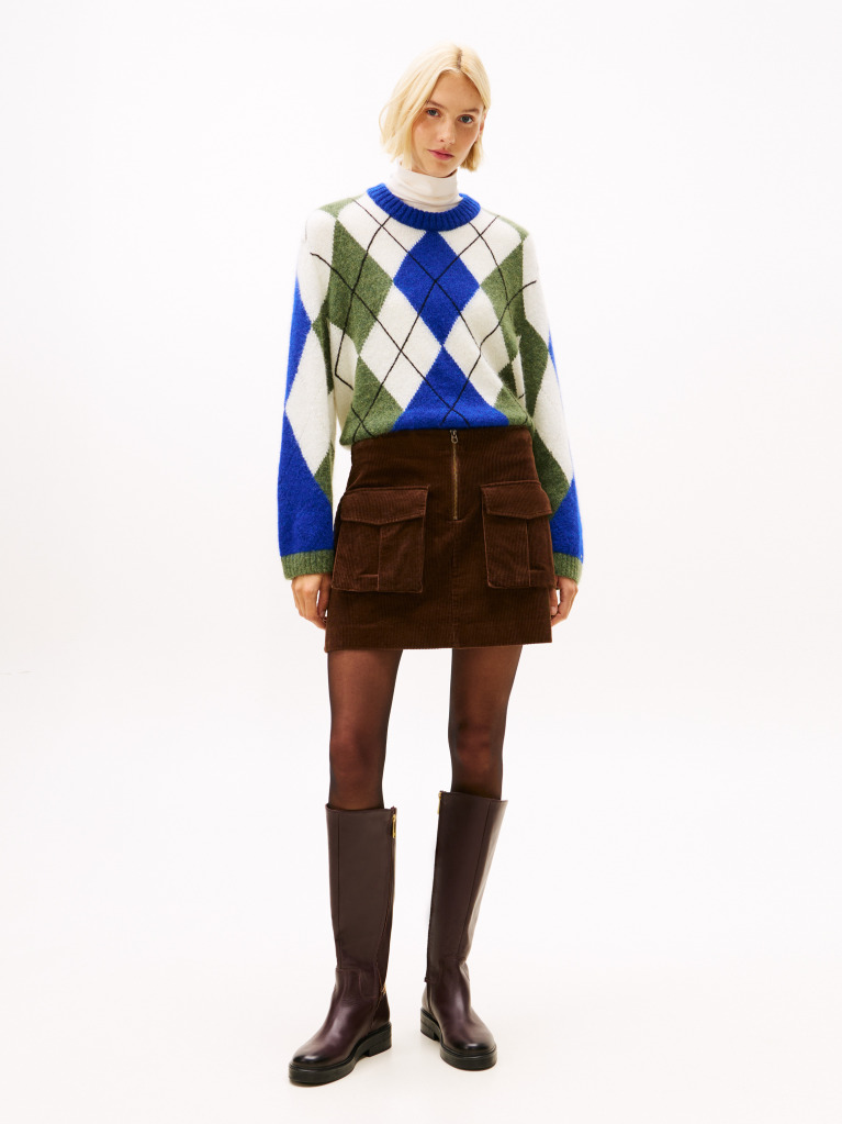 Multi Argyle Alpaca Blend Oversized Jumper  Women