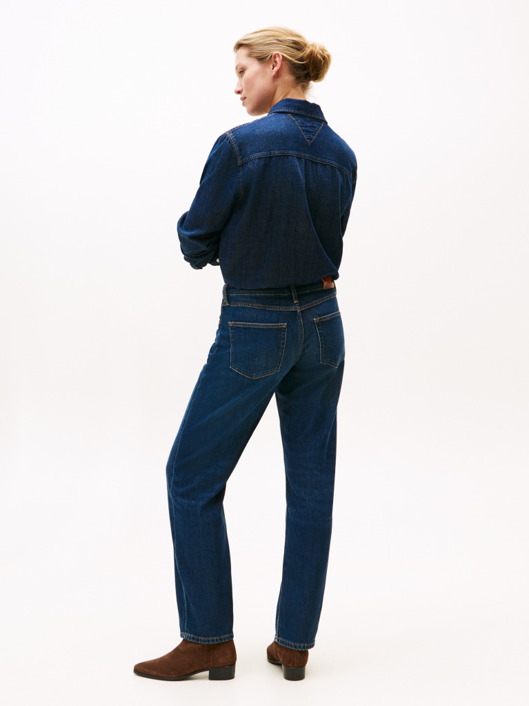 Blue High Rise Straight Leg Jeans  Women