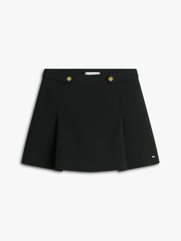 Negru Fusta Box Mini In A Linie Cu Pliuri   Femei