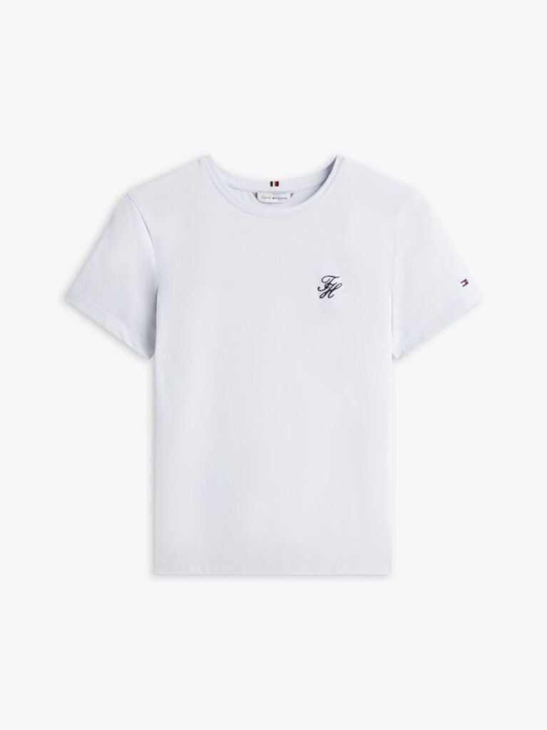 Blue T-Shirt Cu Guler Rotund Si Logo Brodat  Femei