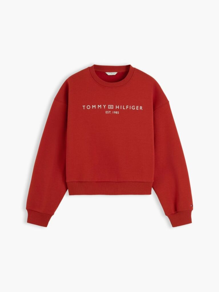 Rosu Bluza De Trening Din Fleece Cu Croiala Lejera Si Logo  Femei