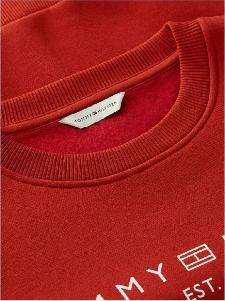 Rosu Bluza De Trening Din Fleece Cu Croiala Lejera Si Logo  Femei