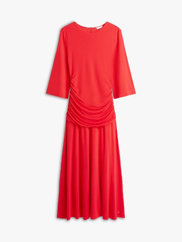 Rosu Rochie Festive Crepe Midi Cu Croiala Slim  Femei