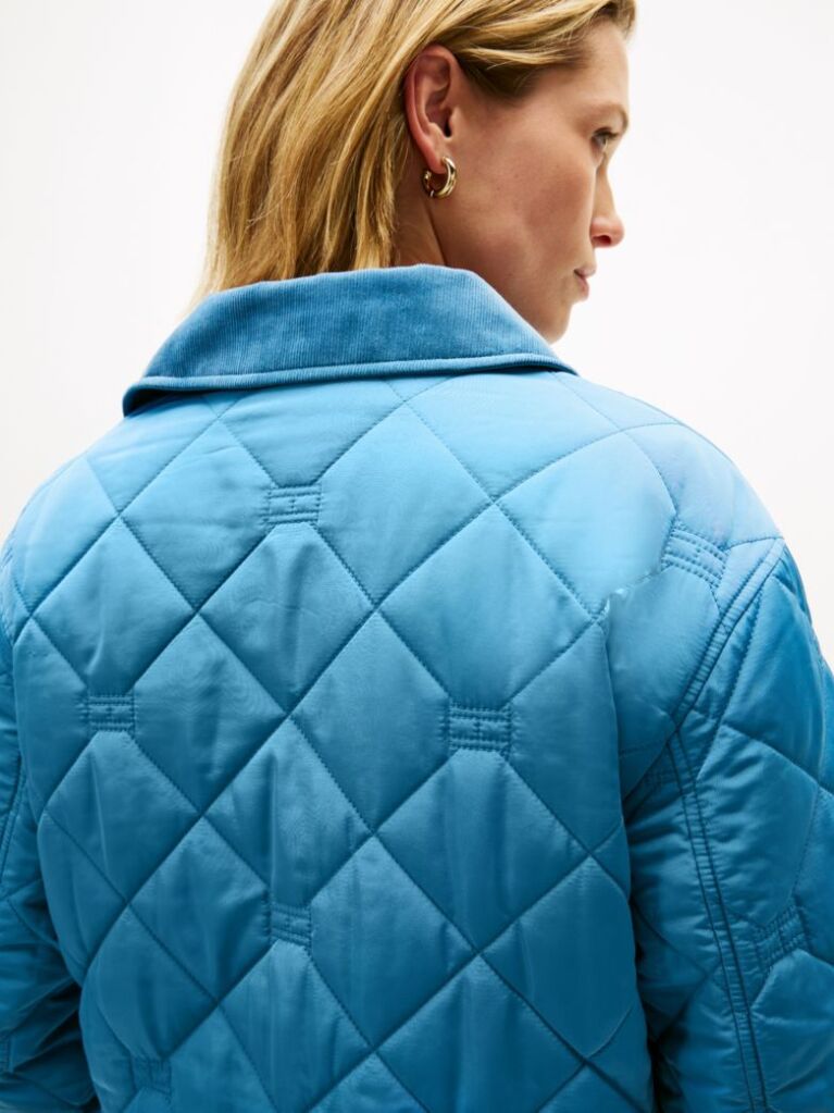 Blue Jacheta Matlasata Impermeabila Cu Captuseala  Femei