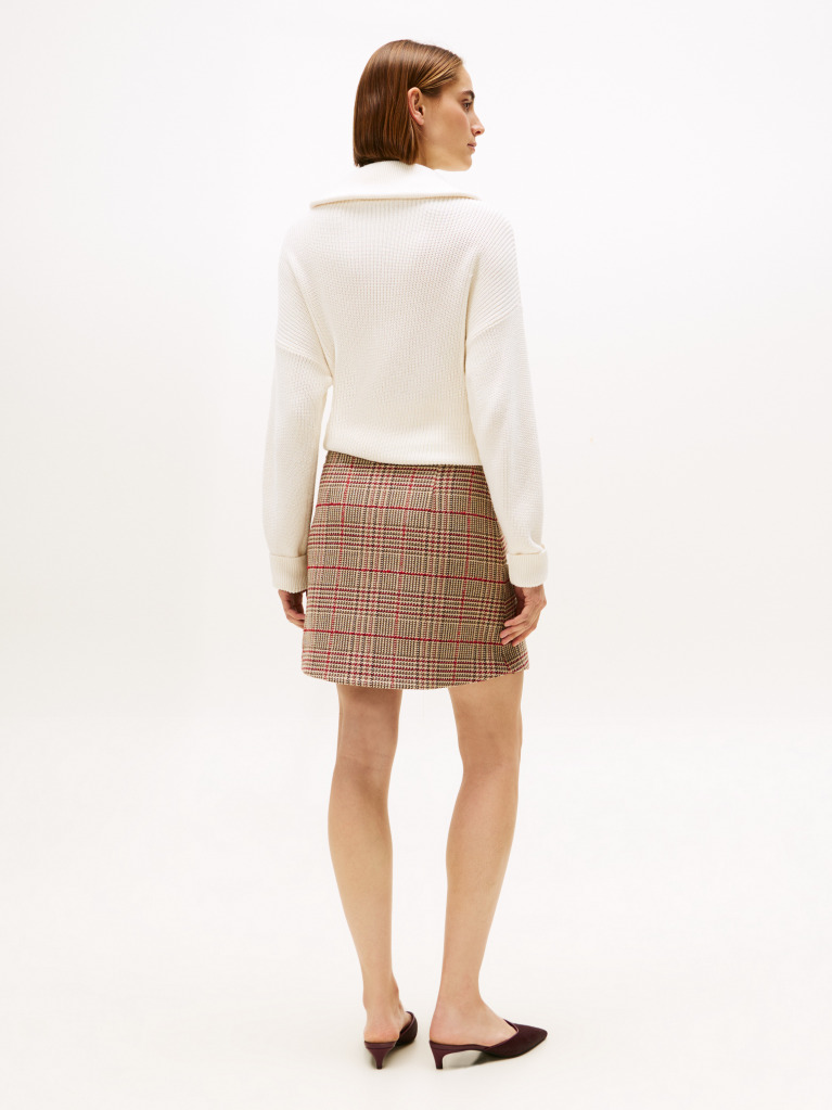 Multi Fusta Check Tweed Mini  Femei