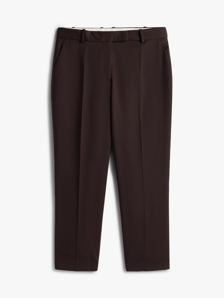 Rosu Pantaloni Drepti Slim Pana La Glezna  Femei