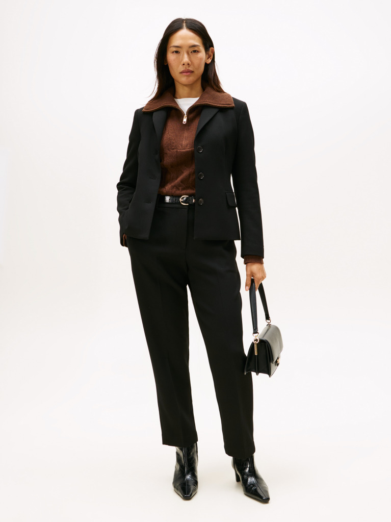 Negru Pantaloni Drepti Slim  Femei