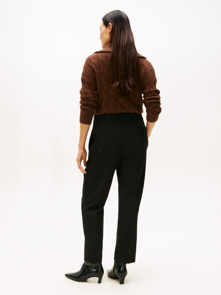 Negru Pantaloni Drepti Slim  Femei