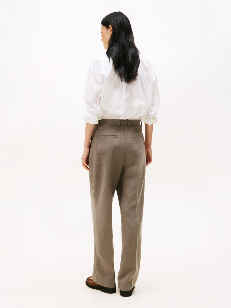 Brown Relaxed Straight Leg Trousers  Women