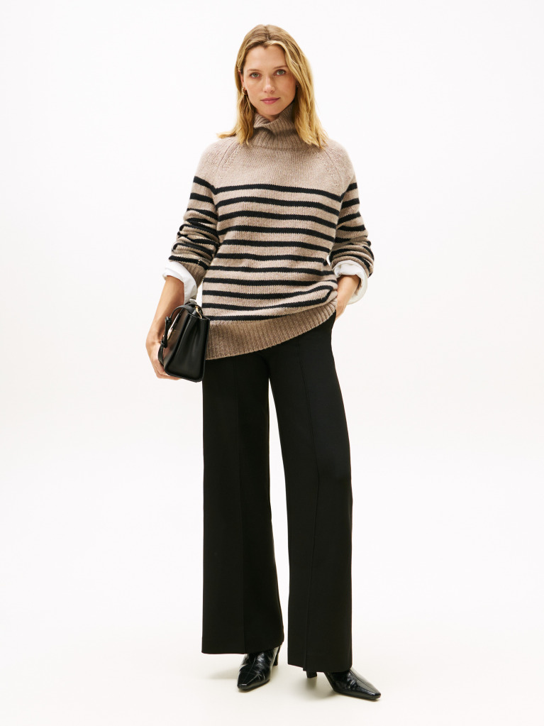 Black Relaxed Wide Leg Trousers  Women