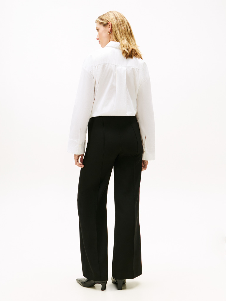 Black Relaxed Wide Leg Trousers  Women
