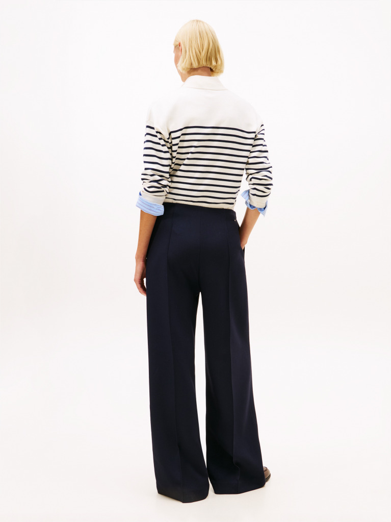 Blue Relaxed Wide Leg Trousers  Women