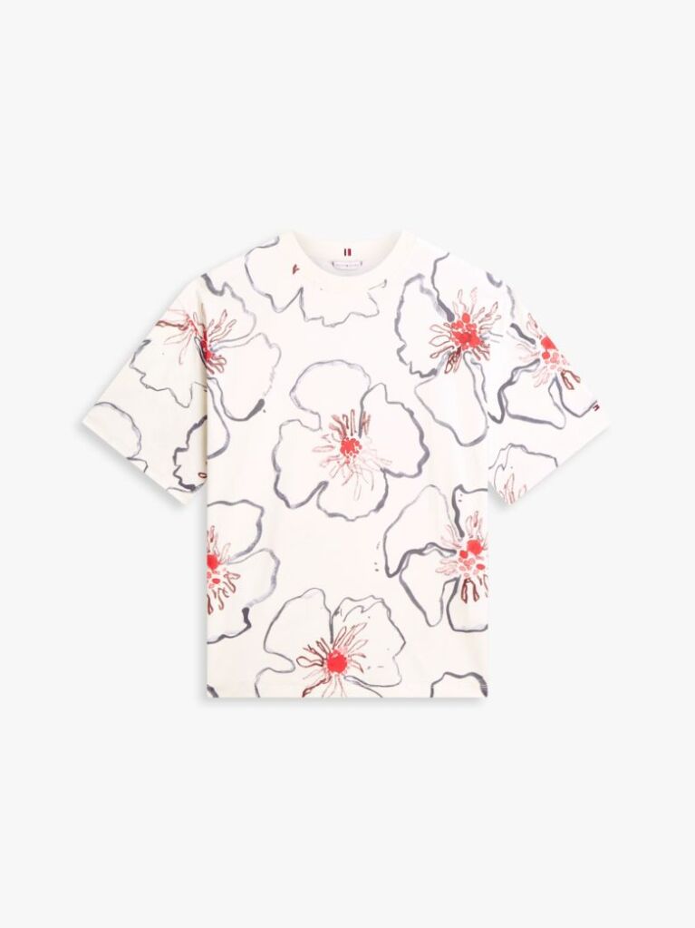 Multi Tricou Oversized Relaxat Cu Imprimeu Floral  Femei