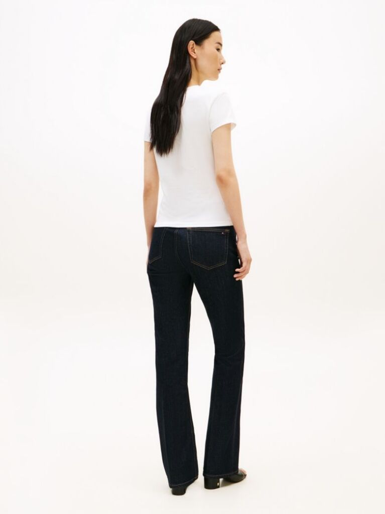 Alb Tricou Slim Din Jersey Cu Logo Texturat  Femei