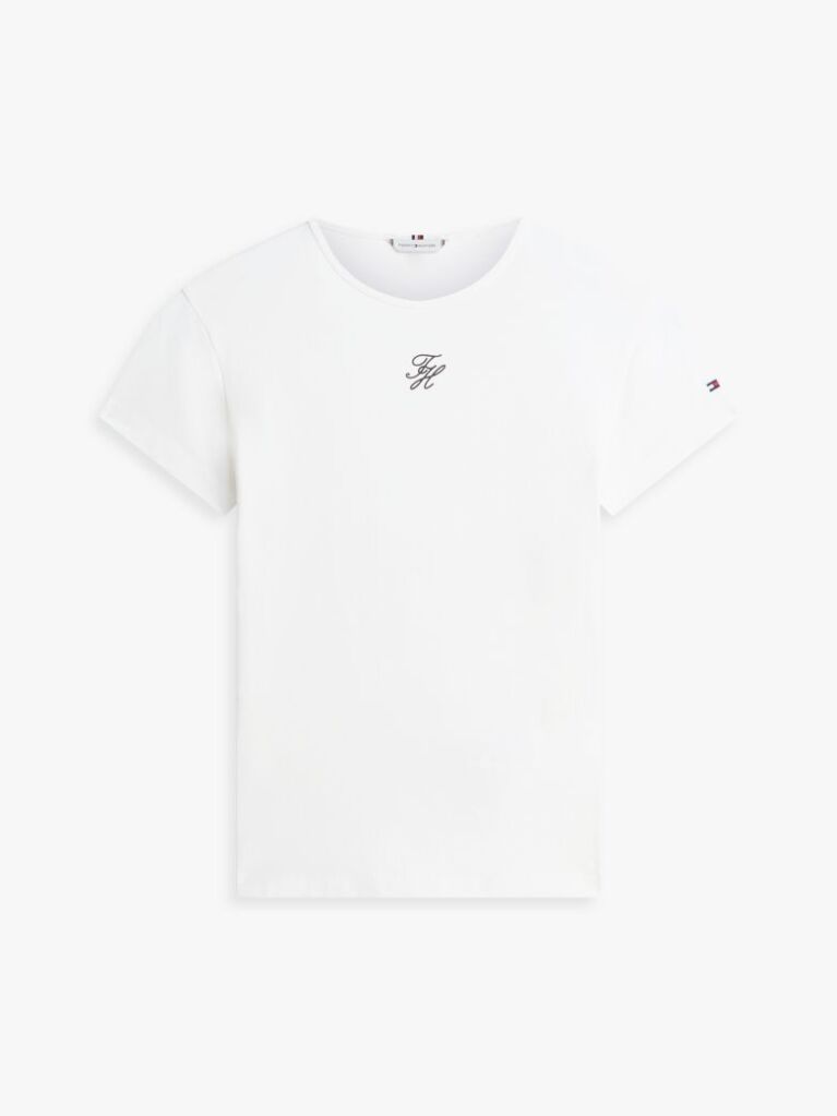 Alb Tricou Slim Din Jersey Cu Logo Texturat  Femei