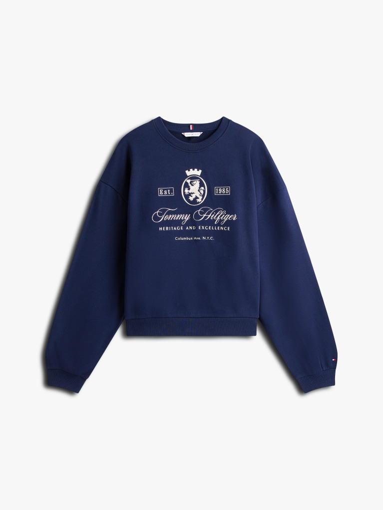 Blue Hanorac Varsity Crest Terry  Femei