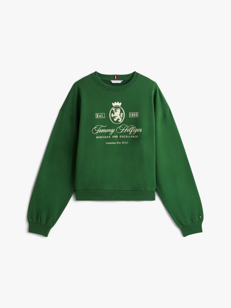 Verde Hanorac Varsity Crest Terry  Femei